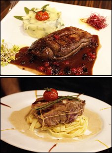 Photo restaurant paris Casa del Fox - Filet de canette et T.Bone de veau<br>à la crème de parmesan