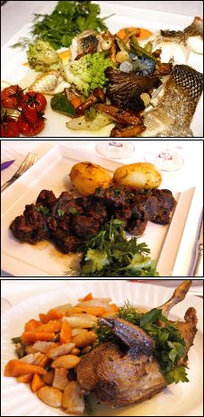 Photo restaurant paris Les Coteaux de Tannay - Bar de ligne flambé au Whisky, Sauté de biche en goulash et demi canard colvert.