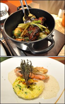 Photo restaurant paris Le Cotte Rôti - Epaule d'agneau braisée et laquée et Escalopine de Saumon à la plancha