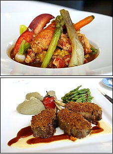Photo restaurant paris La Cuisine - Risotto de homard et Carré d'agneau en croûte