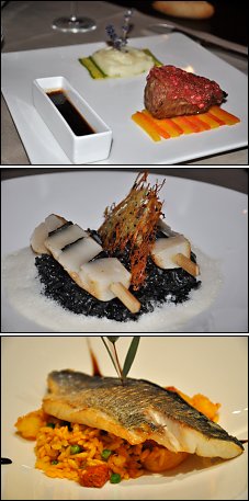 Photo restaurant paris Marriott Champs Elysées - Médaillon de veau, Saint-Jacques Poêlées et filet de daurade à la plancha