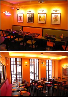 Photo restaurant paris PDG Rive Gauche - Banquette multicolores et salle du haut