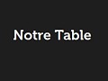 Vignette du restaurant Notre Table